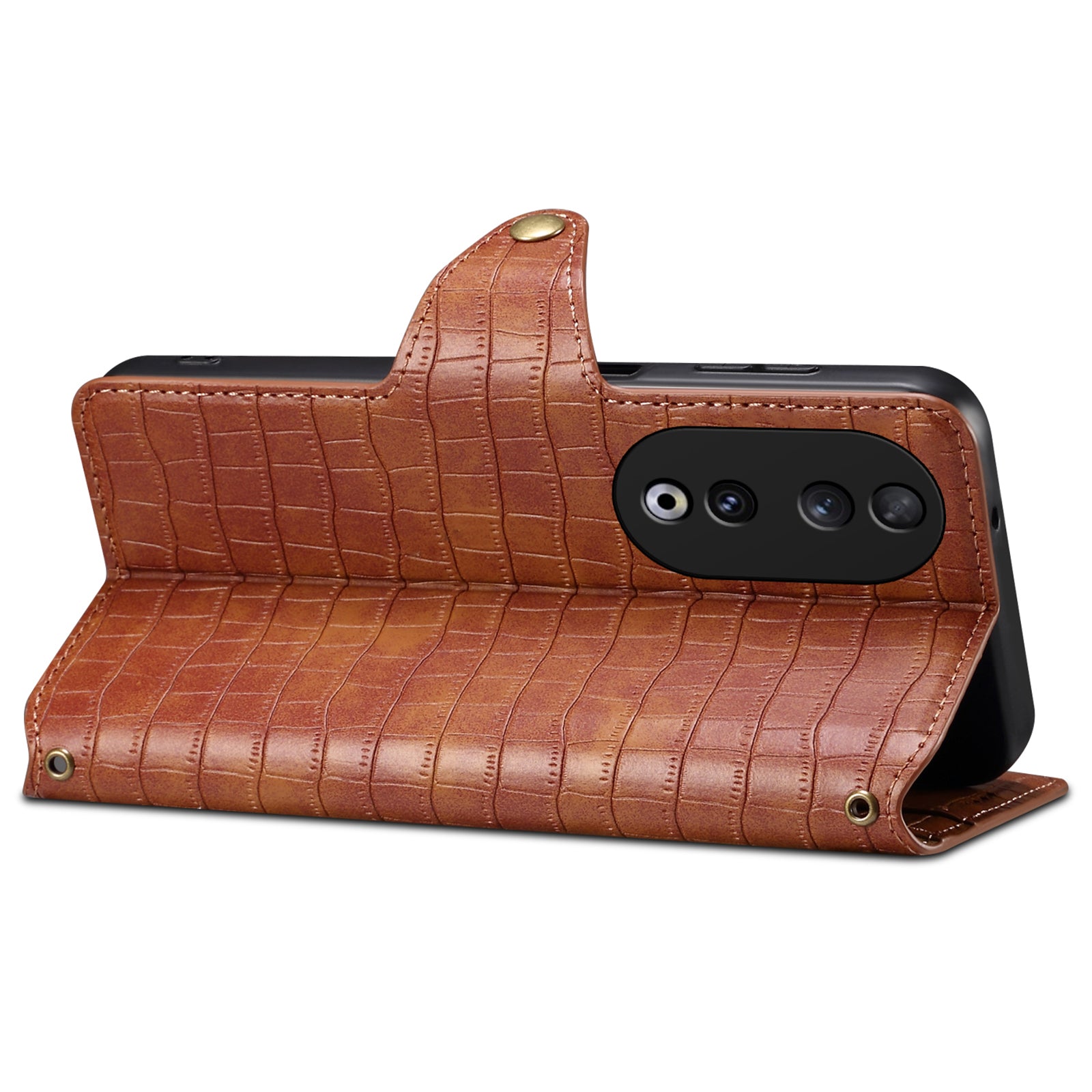 Wallet Phone Cover for Honor 90 Leather Case with Folding Stand Crocodile Texture Wallet Phone Cover for Honor 90 Leather Case with Folding Stand Crocodile Texture